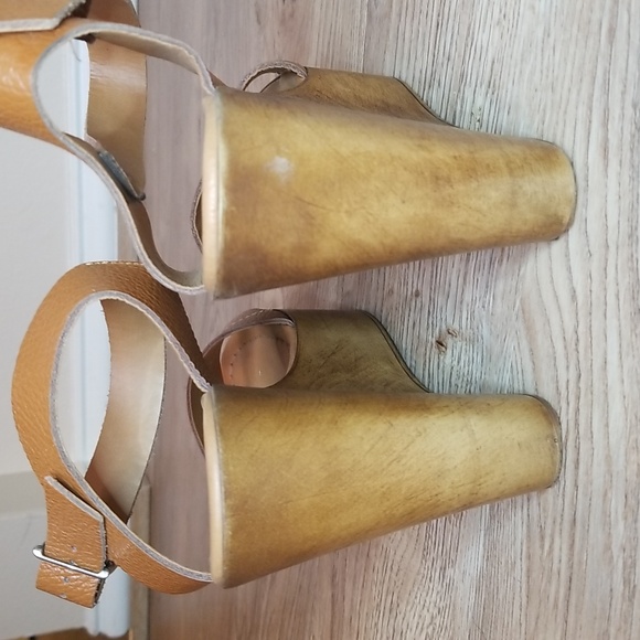 Steve Madden Womens Belma Open Toe Brown Platform Leather Wedge Heels Size 9 - Picture 5 of 15